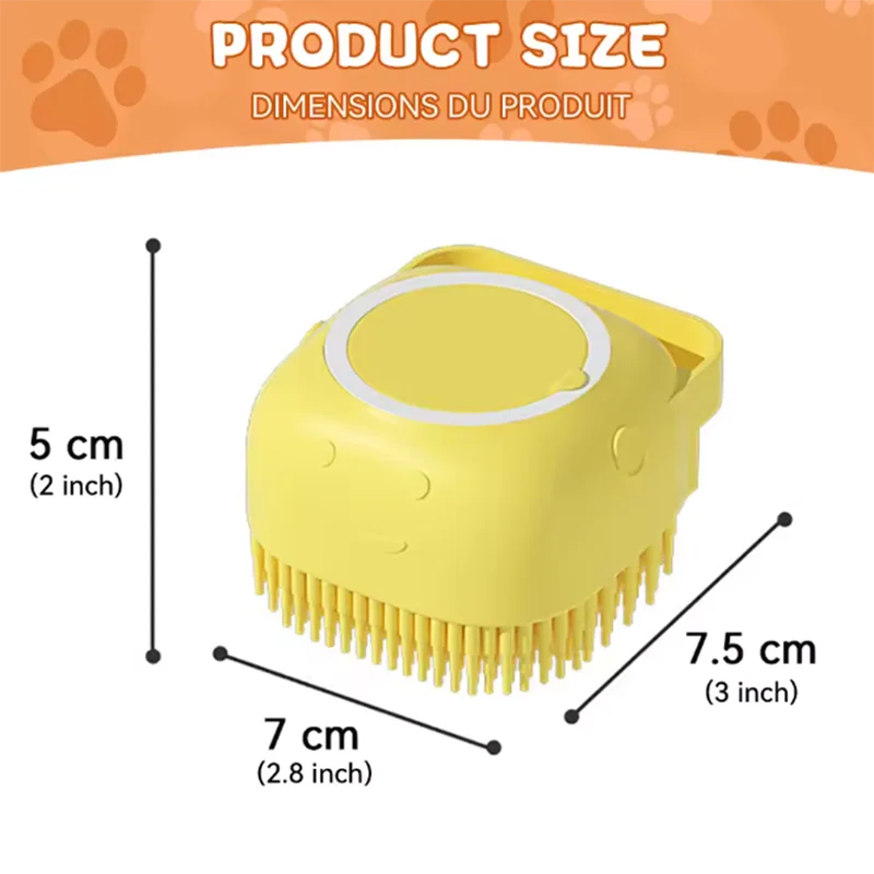 Silicone Pet Bath Massage Brush for Dogs and Cats