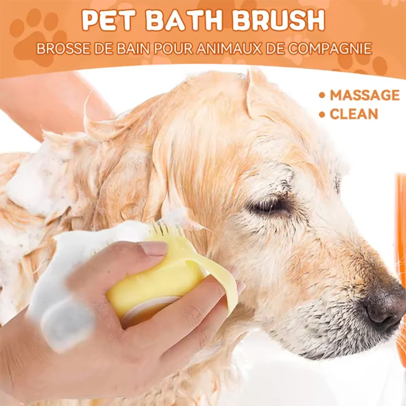 Best-Selling: Silicone Pet Bath Massage Brush for Dogs and Cats
